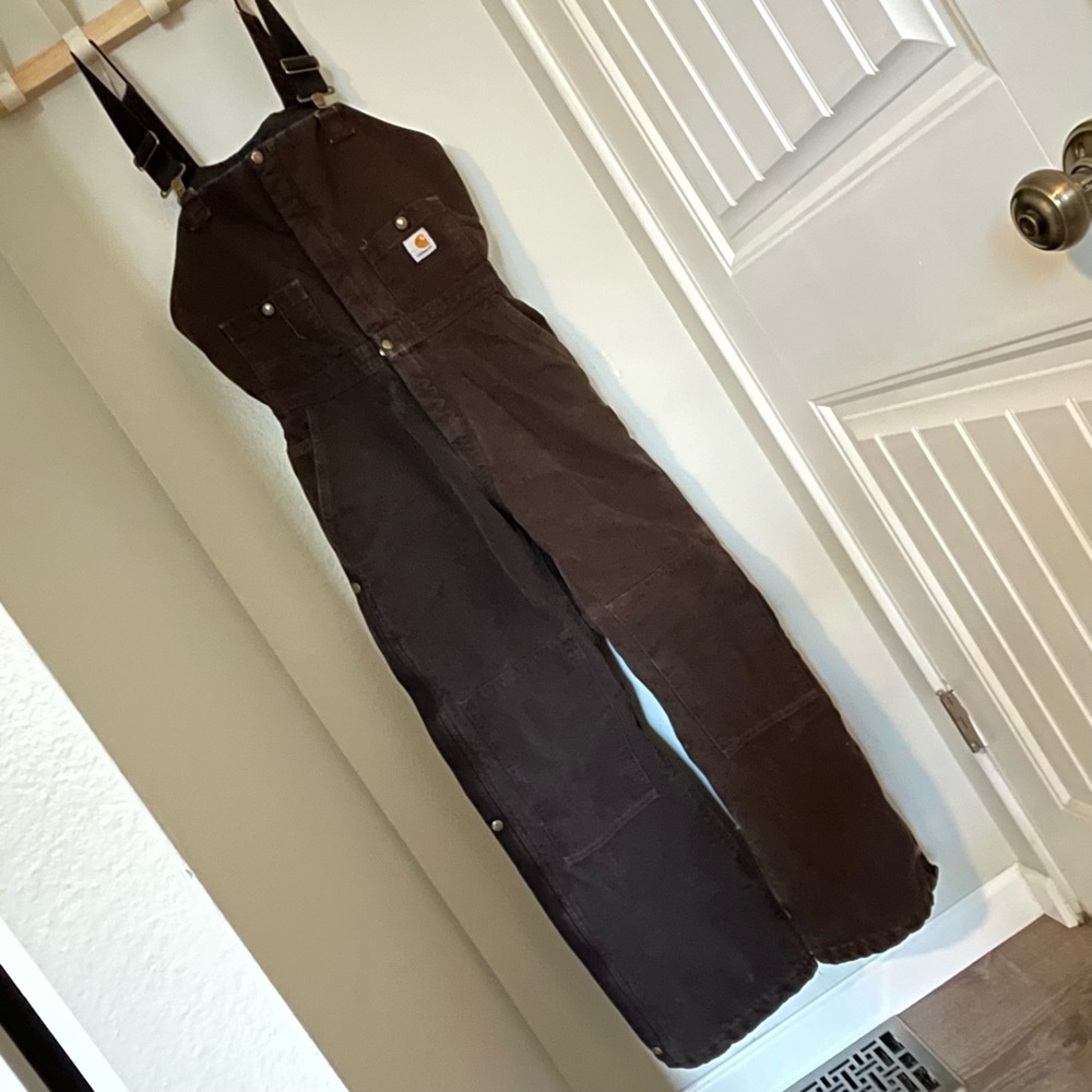 🔥1-DAY SALE W CARTHARTT Quilt-Lined Work Insulated Overalls, canvas, Unisex, W6